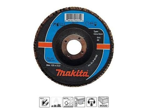 MAKITA ŚCIERNICA LISTKOWA CORUNDUM 115x22,23mm P 80 ALUMINIUM, STAL, METAL, DREWNO - 2