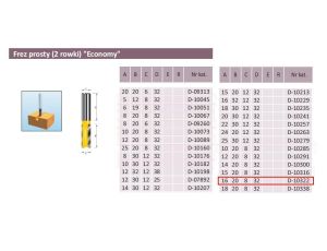 FREZ PROSTY 2 ROWKI 16/20/8mm - image 2