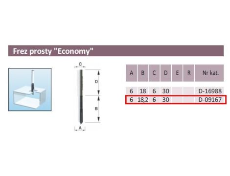 FREZ PROSTY ALUMINIUM 6/18,2/6mm - 2