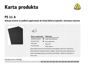 KLINGSPOR ARKUSZE ŚCIERNE NA PODŁOŻU PAPIEROWYM 230mm x 280mm PS11A NA MOKRO gr.1000 /50szt.