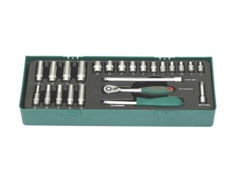 JONNESWAY ZESTAW  KLUCZY 25 elem. (1/4") WKŁADKA / PLASTIK   S04H2125SP