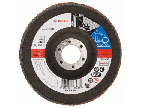 BOSCH ŚCIERNICA LISTKOWA 125mm X571 P 80 BEST FOR METAL WYPUKŁA 2608606924