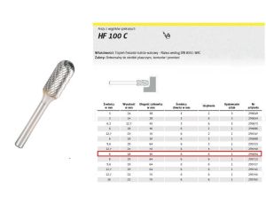 KLINGSPOR FREZ DO METALU HF 100 C FI=6,0x18mm TRZPIEŃ 6mm TYP WRC, WALCOWO-KULISTY