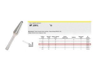 KLINGSPOR FREZ DO METALU HF 100 L FI=6,0x18mm TRZPIEŃ 6mm, TYP:KEL, STOŻKOWO-KULISTY