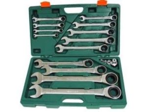 JONNESWAY KLUCZE PŁASKO-OCZKOWE Z GRZECHOTKĄ KOMPLET 17 elem. 8-32mm WALIZKA W45117S