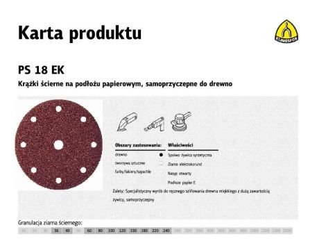 KLINGSPOR KRĄŻEK ŚCIERNY SAMOPRZYCZEPNY 150mm  PS18EK gr.100 GLS1 /50szt.