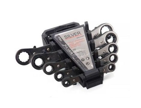 SILVER KLUCZE OCZKOWE Z GRZECHOTKĄ 5 elem. (6-22mm)