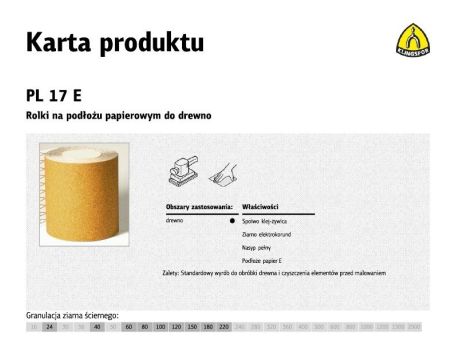 KLINGSPOR ROLKA NA PODŁOŻU PAPIEROWYM PL17E 150mm gr.180  (50mb)