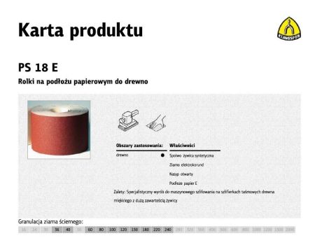 KLINGSPOR ROLKA NA PODŁOŻU PAPIEROWYM PS18E 150mm gr. 80  (50mb)