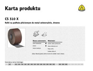 KLINGSPOR ROLKA NA PODŁOŻU PŁÓCIENNYM CS310X 200mm gr. 36  (25mb)