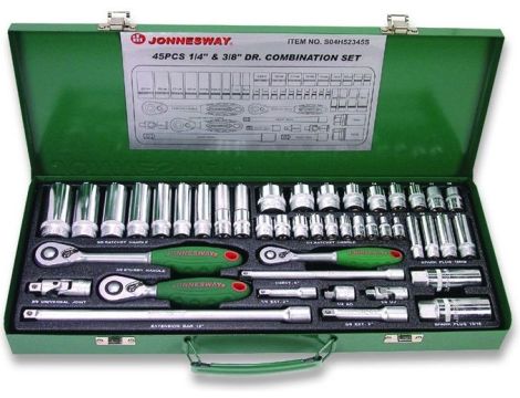 JONNESWAY ZESTAW  KLUCZY 45 elem. (1/4"-3/8") S04H52345S