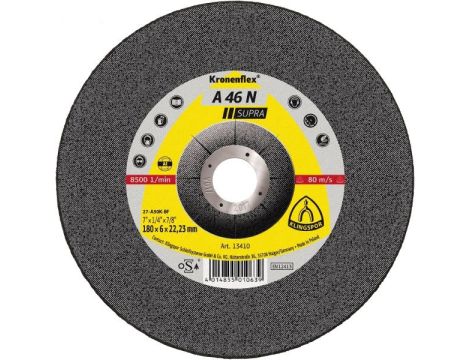 KLINGSPOR TARCZA DO SZLIFOWANIA METALU 125mm x 6,0mm x 22,2mm  A46N Supra ALUM. - 2