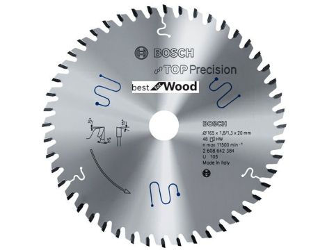 BOSCH PIŁA TARCZA TOP WOOD 165x20x48z 2608642384