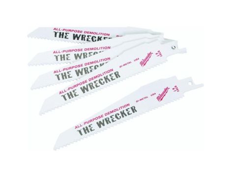 MILWAUKEE BRZESZCZOT DO PIŁY SZABLASTEJ 150mm WRECKER 5szt.  METAL / INOX >>> 48475701