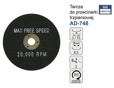 ADLER TARCZA DO CIĘCIA  75/2/9,5  DO MA748