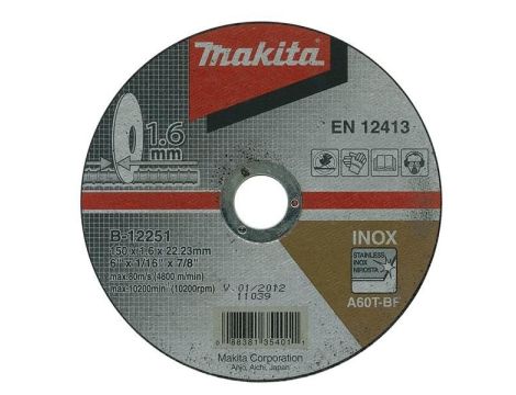 MAKITA TARCZA DO METALU INOX A60T 180x1,6x22,2mm - 2