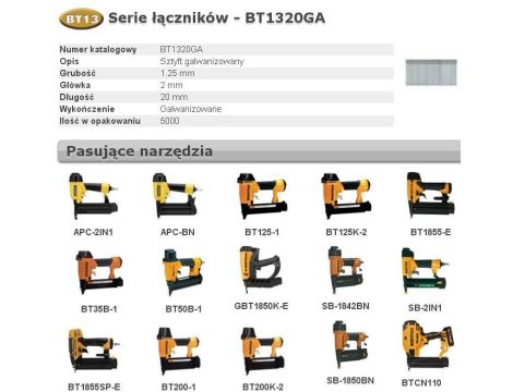 BOSTITCH SZTYFTY BT13 20mm 5000 szt.