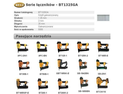 BOSTITCH SZTYFTY BT13 25mm 5000 szt.