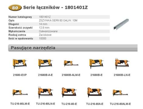 BOSTITCH ZSZYWKI 80 14mm  10 000 szt.