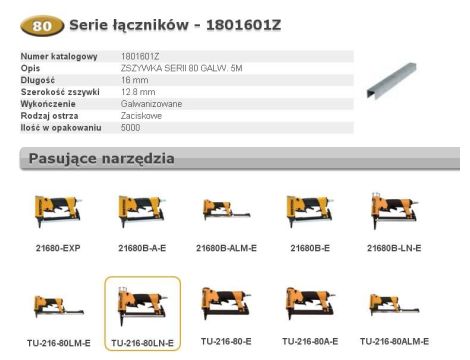BOSTITCH ZSZYWKI 80 16mm   5 000 szt.