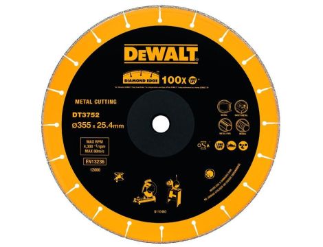 DEWALT TARCZA DIAMENTOWA EXTREME DO METALU 355 x 25,4mm - 2