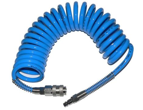 ADLER PRZEWÓD / WĄŻ PNEUMATYCZNY SPIRALNY 6,5 x 10mm 5m POLIURETANOWY, ZE ZŁĄCZKAMI