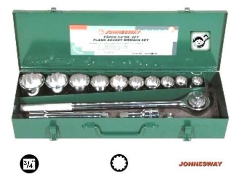 JONNESWAY ZESTAW KLUCZY 3/4" 14elem. 12-KĄTNE 22-50mm WALIZKA METALOWA