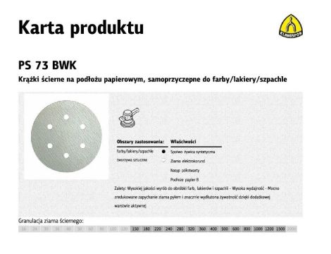 KLINGSPOR KRĄŻEK ŚCIERNY SAMOPRZYCZEPNY 150mm  PS33BWK gr.400 GLS3 /100szt.
