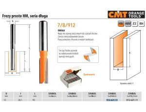 CMT FREZ  PROSTY DŁUGI HM D=12 I=38,1 L=95 S=12