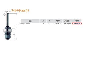 CMT TRZPIEŃ DO FREZÓW PIŁKOWYCH S=8 + ŁOŻYSKO%%%