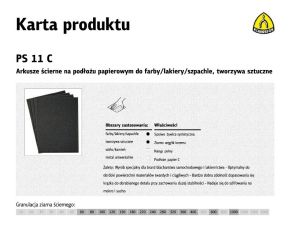 KLINGSPOR ARKUSZE ŚCIERNE NA PODŁOŻU PAPIEROWYM 230mm x 280mm PS11C NA MOKRO gr. 150 /50szt.