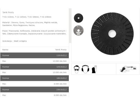 TARPOL TARNIK PROSTY FI = 125mm x 3 x 22,2mm,  GŁADŹ WSTĘPNA  T-11
