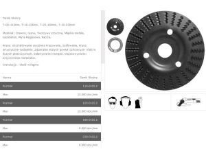 TARPOL TARNIK SKOŚNY FI = 125mm x 3 x 22,2mm,  GŁADŹ WSTĘPNA  T-12