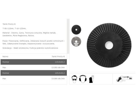 TARPOL TARNIK PROSTY FI = 125mm x 3 x 22,2mm, GŁADŹ OSTATECZNA  T-16