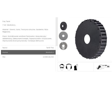 TARPOL TARNIK - FREZ  FI - 90mm  x 20 x 22,2mm  T-40 - 2