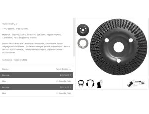 TARPOL TARNIK SKOŚNY FI = 125mm x 3 x 22,2mm,  GŁADŹ WYŻSZA  T-15