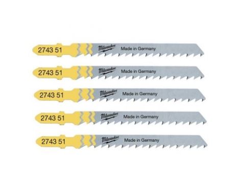 MILWAUKEE BRZESZCZOT DO WYRZYNARKI T101D 75mm KOMPLET - 5szt. DO DREWNA, PŁYTA, PCV, CZYSTE CIĘCIE