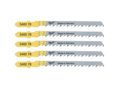 MILWAUKEE BRZESZCZOT DO WYRZYNARKI T244D 75mm KOMPLET - 5szt. DO DREWNA, DO CIĘCIA PO ŁUKU - 2