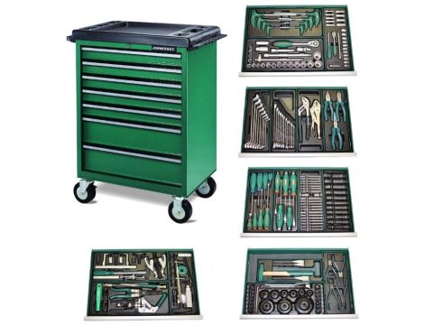 JONNESWAY WÓZEK WARSZTATOWY 7DW5 + 208szt. NARZĘDZI