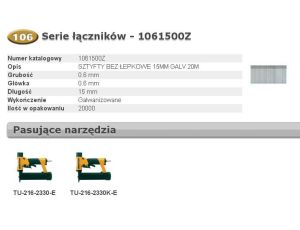 BOSTITCH SZTYFTY MINI 106 15mm 20 000 szt.