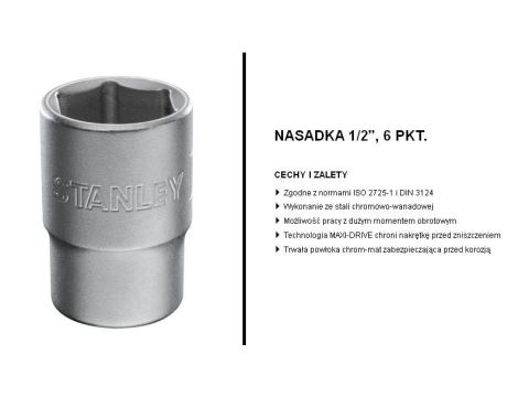 STANLEY NASADKA 1/2"  6-KĄTNA   8mm
