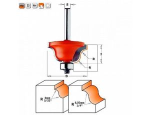 CMT FREZ DO PROFILI RZYMSKICH Z ŁOŻYSKIEM HM R=6,4 D=38,1 I=17,3 S=6%%%
