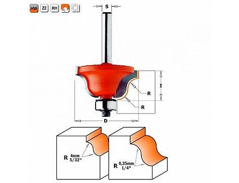 CMT FREZ DO PROFILI RZYMSKICH Z ŁOŻYSKIEM HM R=6,4 D=38,1 I=17,3 S=6%%%