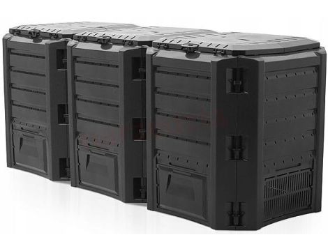 PROSPERPLAST KOMPOSTOWNIK 1200L CZARNY 1980 x 719 x 826mm 3 SEGMENTY