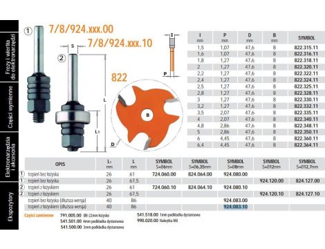CMT TRZPIEŃ DO FREZÓW PIŁKOWYCH Z ŁOŻYSKIEM DŁUGI S=8