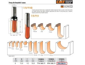 CMT FREZ DO KORYTEK I CZASZ HM R= 7,9 D=15,8 I=15,8 S=8