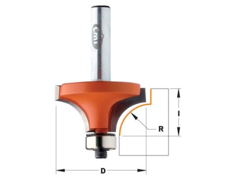 CMT FREZ ZAOKRĄGLAJĄCY Z ŁOŻYSKIEM HM R=25,4 D=63,5 I=33,3 S=12%%%