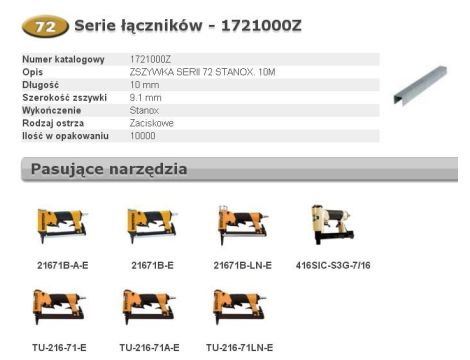 BOSTITCH ZSZYWKI 72 10mm 10 000 szt.