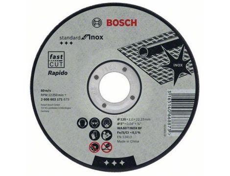 BOSCH TARCZA MET.125mm x 1,0mm x 22mm STANDARD FOR INOX 2608603171