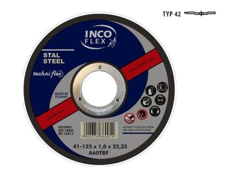 INCOFLEX TARCZA DO METALU 125 x 3,2mm WYGIĘTA